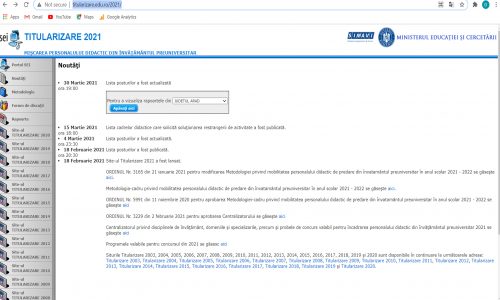 Ministerul Educației a actualizat lista posturilor vacante în vederea derulării etapelor de mobilitate a personalului didactic de predare