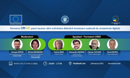 Eveniment online – „Formarea CRED: pasul necesar către activitatea didactică inovatoare susținută de competențe digitale”