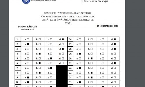 ME a publicat subiectele de la concursul pentru ocuparea funcțiilor de director și director adjunct